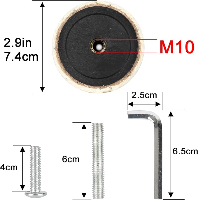 4 PCS 7.4cm 2.91in Diameter Cat Scratching Post Replacement Sisal Pole (50cm/19.69in, M10)