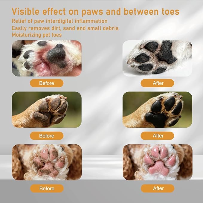 Paw Cleaner for Dogs -3.4 oz (Approx. 100 ml) Dog Toe Cleaner - Natural, Gentle, No-Rinse Formula & Deep Cleaning Dirty Paws,Safe for All Dogs & Cats