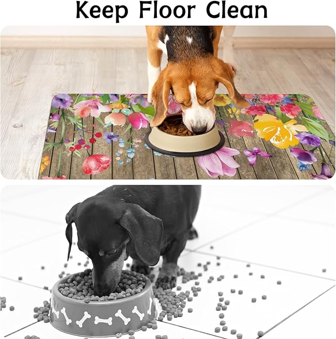 Dog Food Mats for Floors Absorbent, Non-Slip Quick Dry Dog Mat for Food and Water, Cat Pet Food Mat Pet Supplies