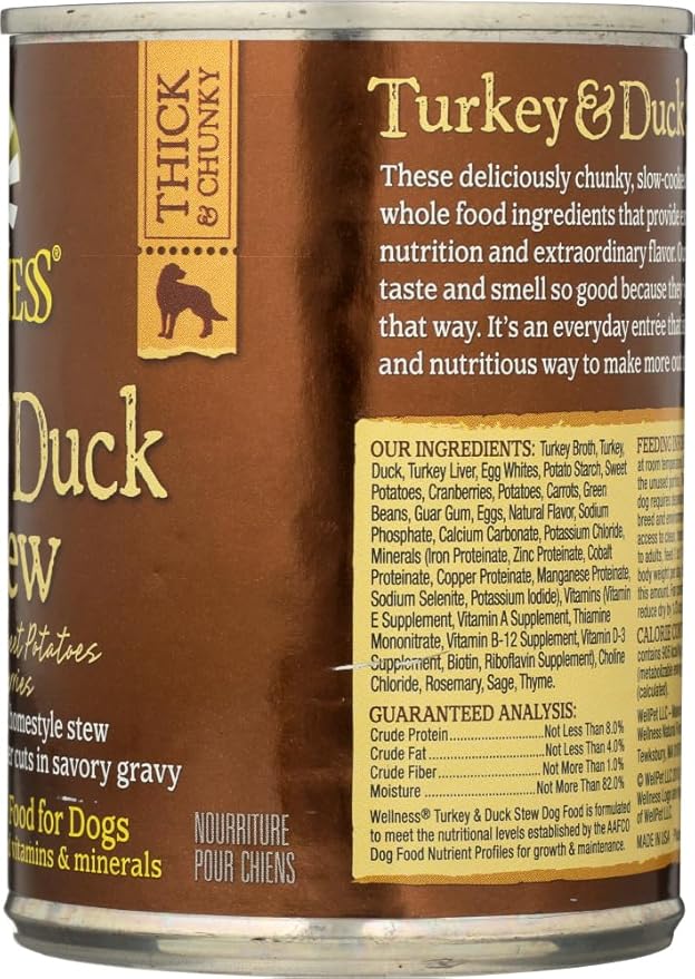 WELLNESS DOG TURKEY/DUCK STEW 12/12.5 OZ "Ctg: WELLPET - WELLPET DOG CAN"