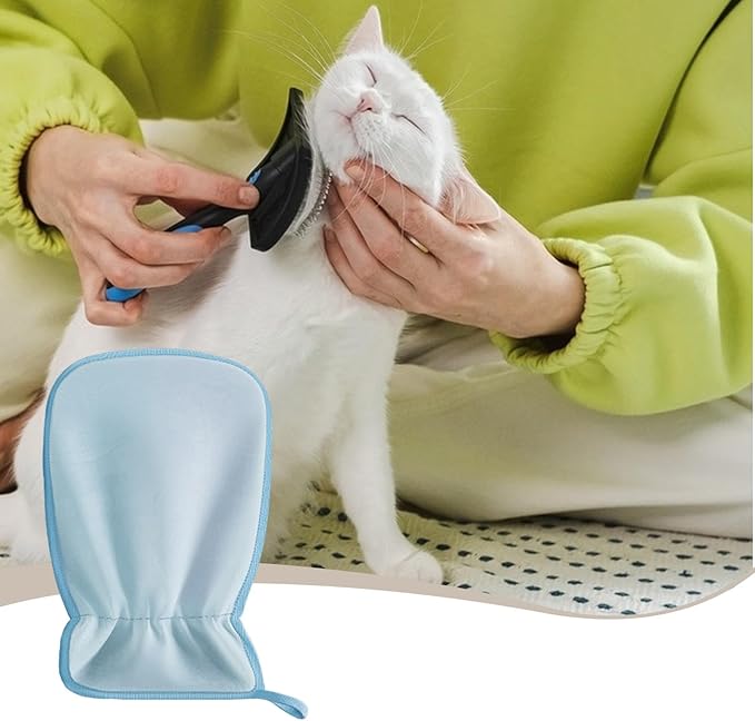 Pet Hair Removal Glove, Efficient, Grooming Glove Easy Cleaning Cat Hair Remover for Cats, Blue
