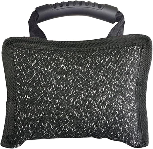 Baoblaze Dog Bite Pillow Tough Tug Toy Practical Portable Outdoor Pet Supplies for Small and Medium Sized Dogs Biting Pad with Handle, Black