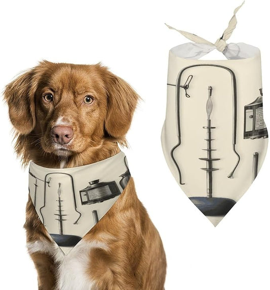 Dog Bandana Spring Pet Scarf Adjustable Triangle Medical Apparatus and Instruments Printing Dog Bib Washable Polyester Puppy Bandana for Small Medium Large Dogs Cat Birthday Party Supplies