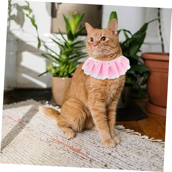Toyvian Pet Dog Birthday Costume Set 2pcs Pink Crown Hat with Lace Dog Birthday Scarf Bandana for Puppy Party Supplies