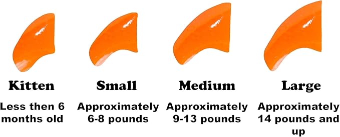 6 Month Supply Soft Nail Caps for Cats Orange Kitten - Extra Adhesives
