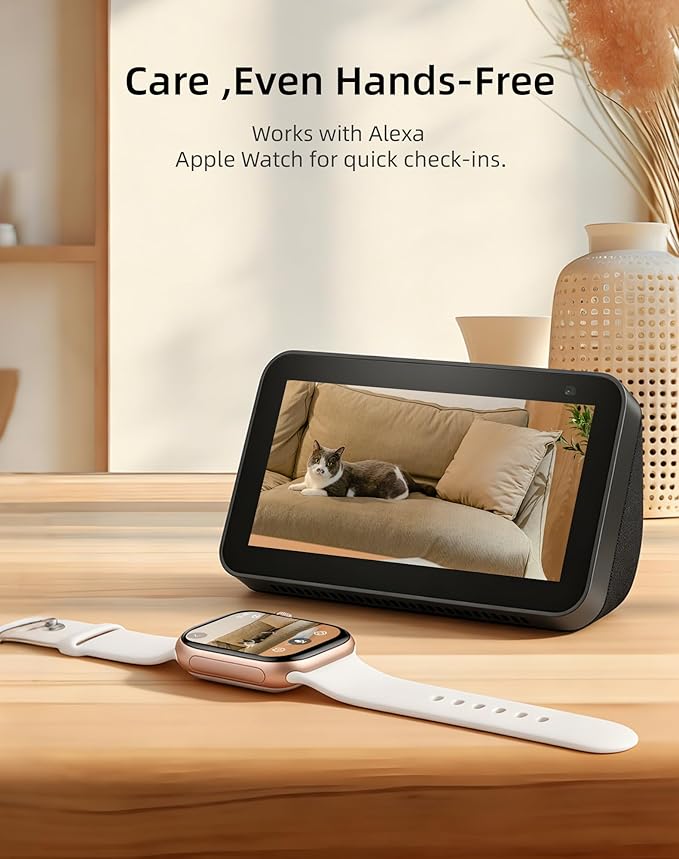virtavo AI Pet Camera Indoor with Phone App for Dog, Cat & Puppy, 360° Dual-Lens with Auto Tracking & Pet Calling, No Subscription, Wi-Fi 6 (5GHz/2.4GHz), Alexa Compatible, Night Vision