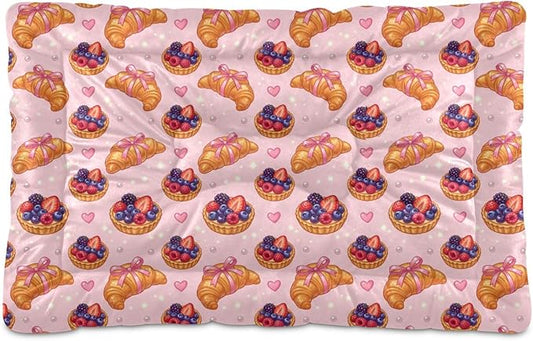 Dog Bed for Crate Washable Pet Sleep Pad, Dessert Kennel Mat with Non-Slip Bottom, Soft Fluffy Supplies Pet for Dogs and Cats (24x18 inch)