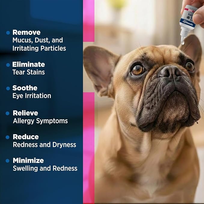 EYEMYCIN dog eye drops and cat eye drops , pet eye drop , Vet-Recommended Dog Eye Infection Treatment to Soothe Infection Allergy,Relieve Dry Eyes Pink Eyes, Pet Tear Stain Cleaner Horses (0,33 fl oz)