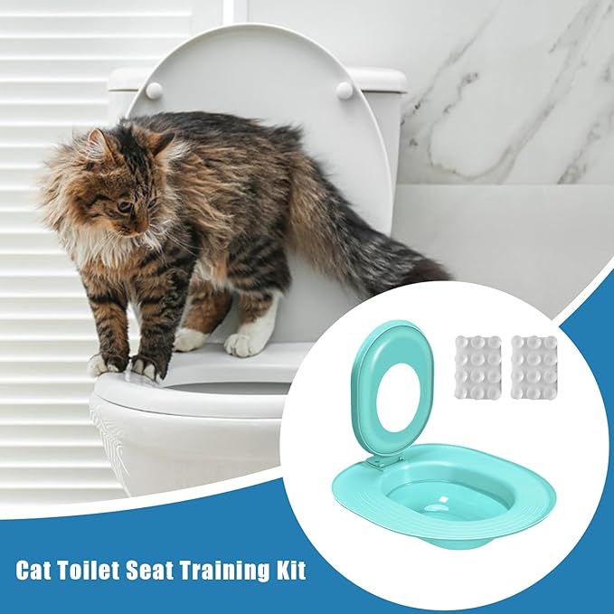 Cat Toilet Trainer Kit - Kitten Potty Teaching Seat | Leakproof Non Stick Training System with Gradual Learning Design for Apartment Bathroom House Indoors Outdoors Pet Owners