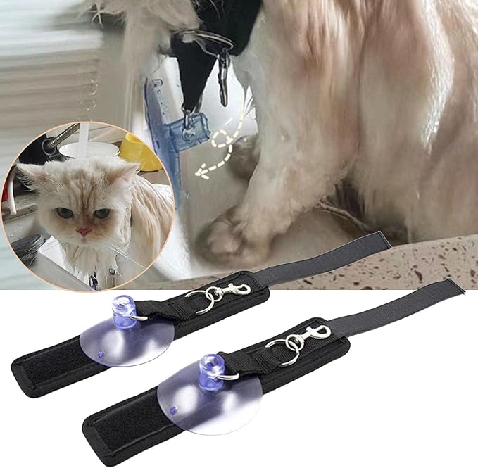 2pcs Dog Grooming Leash Pets Supplies, Adjustable Tub Leash Grooming Loops Pet Bathing Tether with Suction Cup for Kitten,Home,Trimming