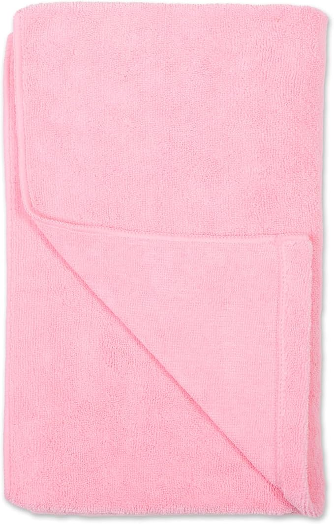 Bone Dry Pet Grooming Microfiber Towel, Embroidered Collection, X-Large,41x23.5, Pink (Pack of 12)