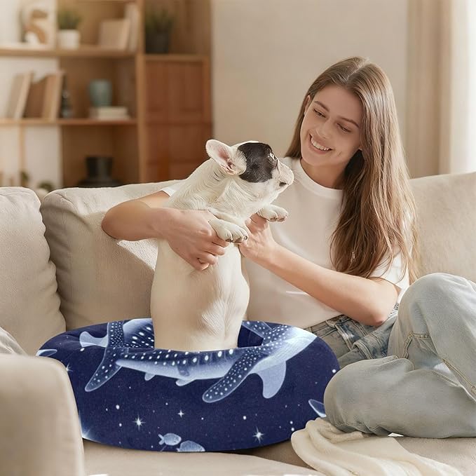 Pet Cat Beds Warm & Soft fluffier Puppy Beds for Small Size Pets Supplies Night Ocean Whale