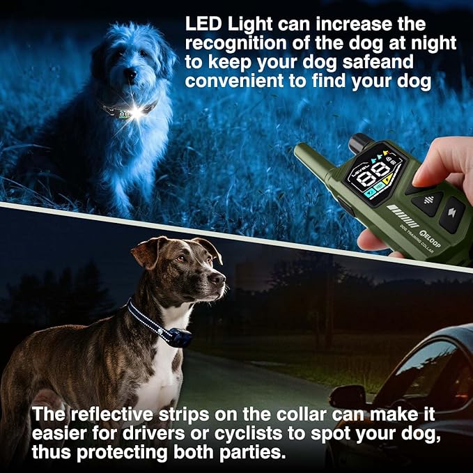 Smart Dog Training Collar for 2 Dogs, 2-in-1 Remote Control Shock Collar with AI Anti-Barking Device, IPX7 Waterproof