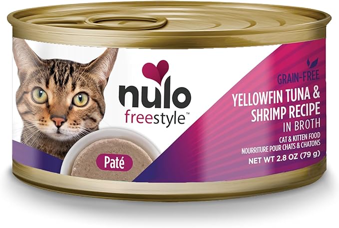 Nulo Freestyle Yellowfin Tuna & Shrimp Recipe Pate Wet Canned Cat Food, 2.8 Ounce (Pack of 12)
