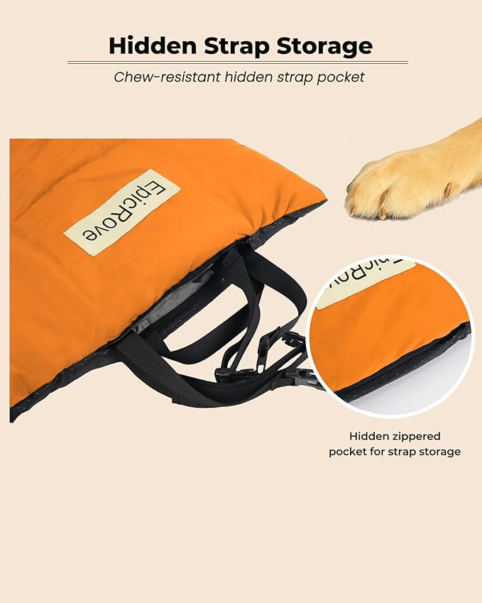 RovePad Trail Dog Bed Mat 43"x27" – Waterproof Non Slip Outdoor Travel Mat for Camping & Car – Silent Peachskin Roll-Up Pad for Medium & Large Dogs, Machine Washable