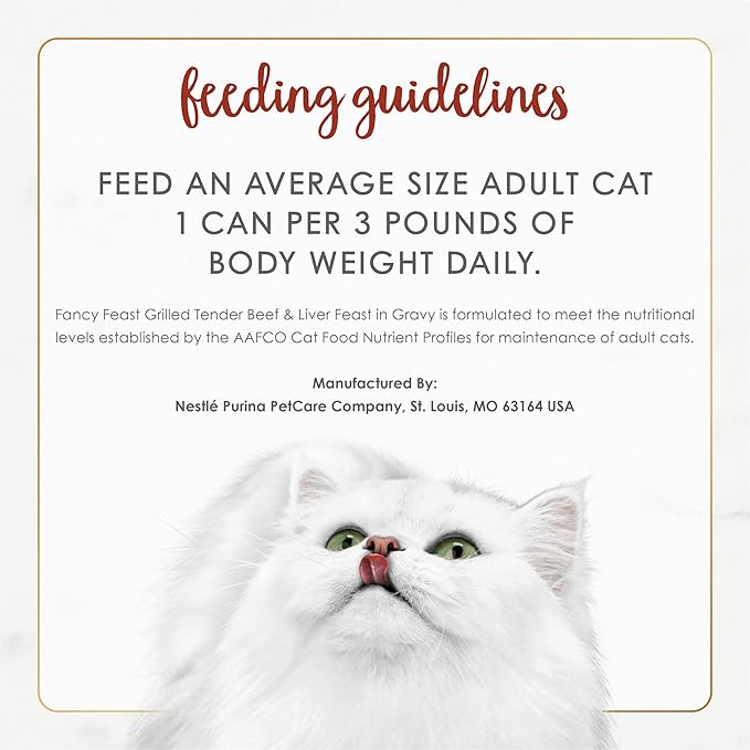 Purina Fancy Feast Grilled Wet Cat Food Beef and Liver Feast in Wet Cat Food Gravy - (Pack of 24) 3 oz. Cans