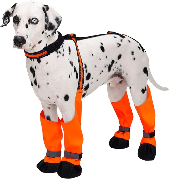 Dog Suspender Boots, Anti-Slip & Fall Waterproof Dog Shoes Leggings, Dog Paw Protector for Small Medium Dogs, Adjustable Dog Boots Pet Shoes for Outdoor Walking