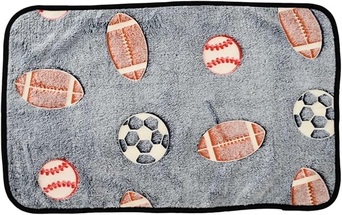 Dog Bed Mat Blanket Soft Cozy Pet Cushion for Small Large Dogs Spring Autumn Warm Travel Mats French Bulldog Chihuahua Supplies (Football,40 x 60cm)