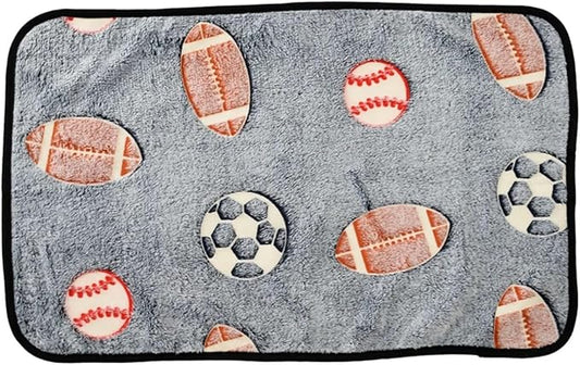 Dog Bed Mat Blanket Soft Cozy Pet Cushion for Small Large Dogs Spring Autumn Warm Travel Mats French Bulldog Chihuahua Supplies (Football,40 x 60cm)