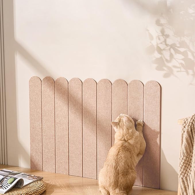 Cat Scratcher, Wall Scratchers for Indoor Cats, Vertical Scratching Posts, Cat Scratching Board, 3 Pieces Set Cat Scratch Furniture Protector (Deep Camel)