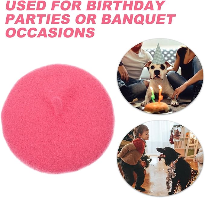 UPKOCH Pet Beret Hat for Dogs and Cats, Small Rose Party Headwear, Cute Puppy and Kitten Photo Costume Accessory for Pet Supplies