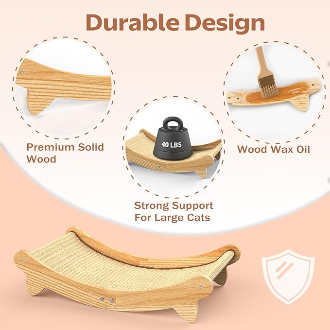 Cat Scratcher Bed – Durable Arc-Shaped Cat Bed & cat Scratching Post for Kittens and Adult Cats