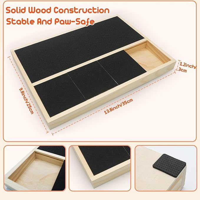 Pet Claw Filing Mat – Living Room Supply, Apartment Lounge Accessory, Corner Entryway Bin | Wood Grinding Unit Enhancing Stressless Grooming Optimized to Support Canine Health with Apartment