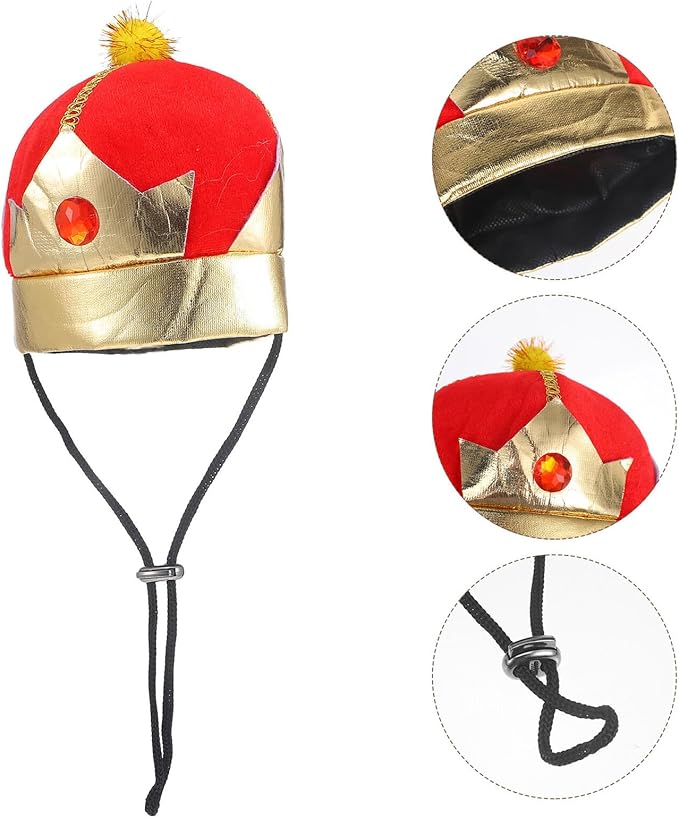 Angoily Dog Cat Crown Hat Adjustable Decorative Puppy Party Pet Supplies Halloween Costume Headwear for Small Medium Pets