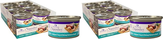 Wellness CORE Signature Selects Flaked Adult Wet Cat Food,Natural,Protein-Rich,Grain Free,2.8 Ounce (Skipjack Tuna & Shrimp),(Pack of 24)