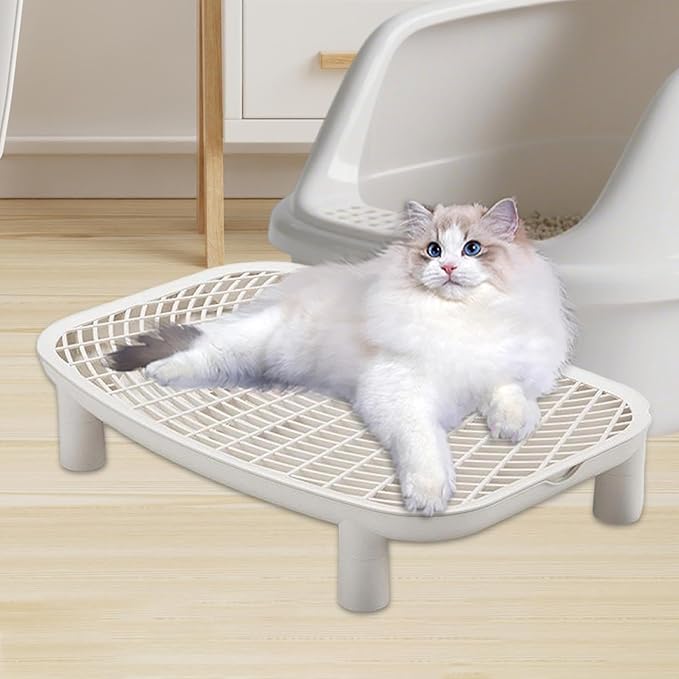 Cat Litter Trapping Mat Ramp Step Easy Clean Washable Non-Slip Footboard for Bathroom Lavatory 18.11x11.81x3.54 inch