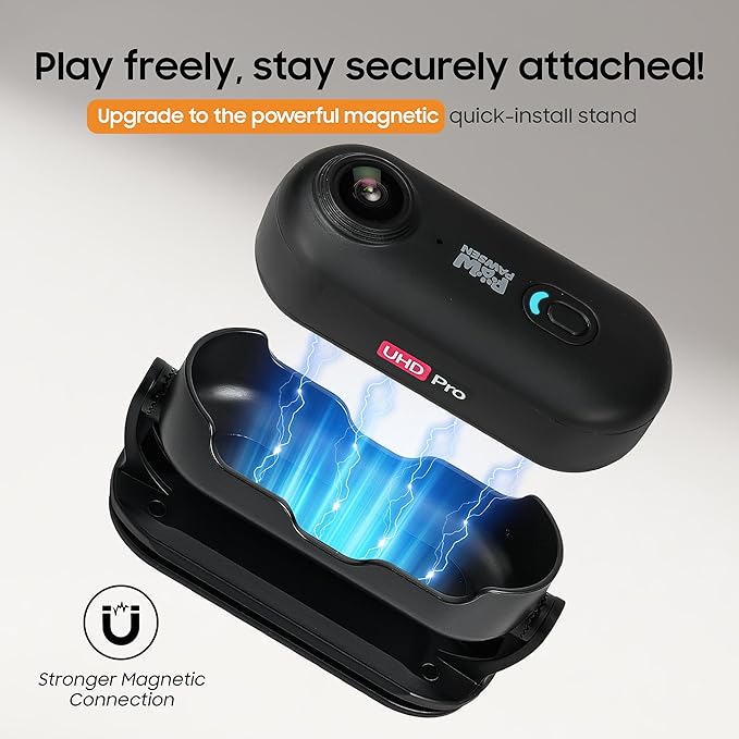 4K UHD Cat& Dog Pet Camera Collar, Video Recorder with Phone App Live View, Outdoor & Indoor POV Action Cam for Kitty and Big Cats(White - Pink Waterproof Collar - S, 128g)