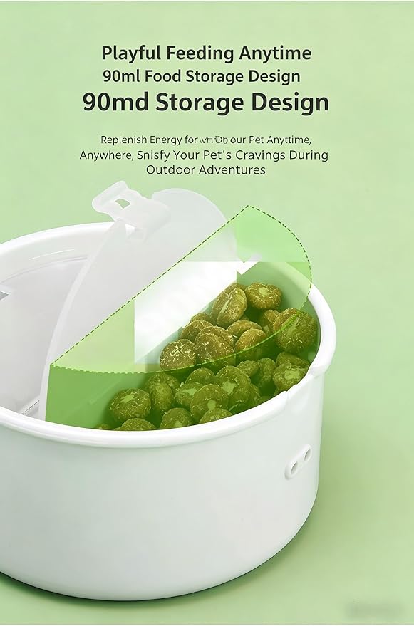 3-in-1 Portable Dog Travel Kit | Collapsible Silicone Feeding Bowl + 90ml Food Storage + Poop Bag Dispenser | Food-Grade Pet Walking Supplies with Biodegradable Bags for Outdoor, Hiking & Trips