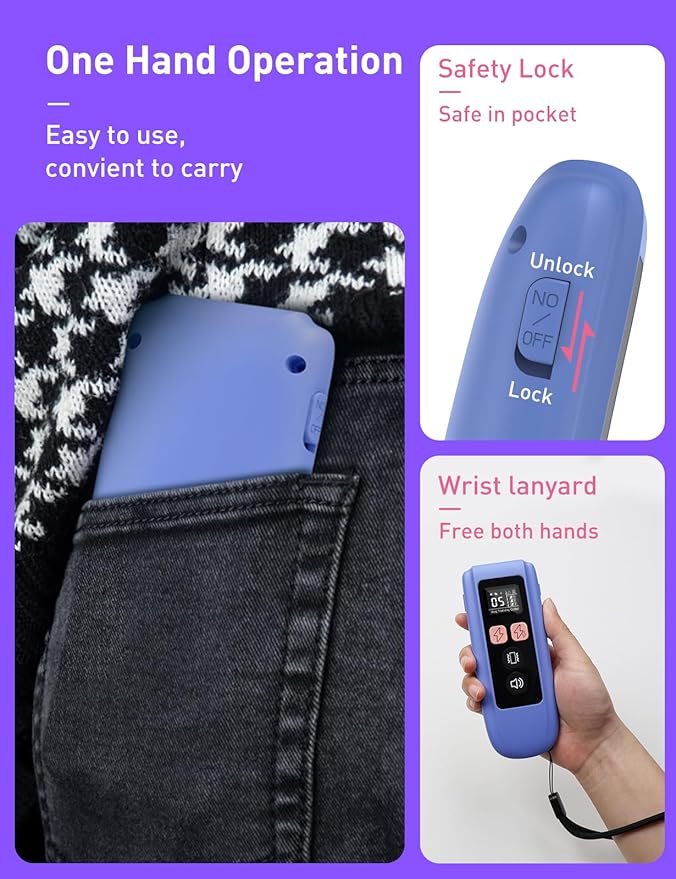 Dog Shock Collar 2 Dogs (10-120lbs) - 3300Ft Dog Training Collar with Beep, Vibration & Shock, IPX7 Waterproof Rechargeable Dog Shock Collars for Small Medium Large Dogs, Security Lock, Purple