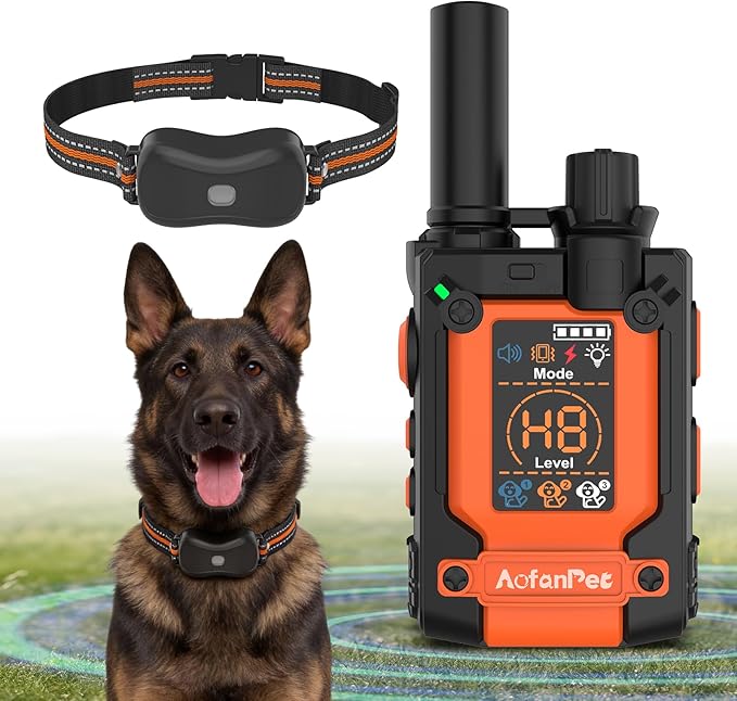 2026 Updated Shock Collar for Dogs with Remote 4500ft, Bark & Training Collar for Large Dogs, Rechargeable Waterproof Electric Collar with 4 Modes Vibration Beep Static Stimulation LED Light