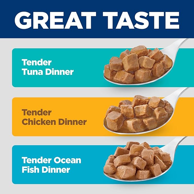 Hill's Science Diet Adult 1-6, Adult 1-6 Premium Nutrition, Wet Cat Food, Variety Pack: Tuna; Chicken; Ocean Fish Stew, 5.5 oz Can Variety Pack, Case of 12