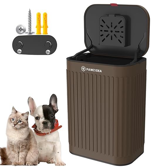 PAWZIDEA Activated Carbon Filter Replacement for Pet Waste Trash Cans Wall Mounted, 3.15"*3.15" Square Thick Deodorizing Carbon Filters, 4-Pack, Replace Every Month