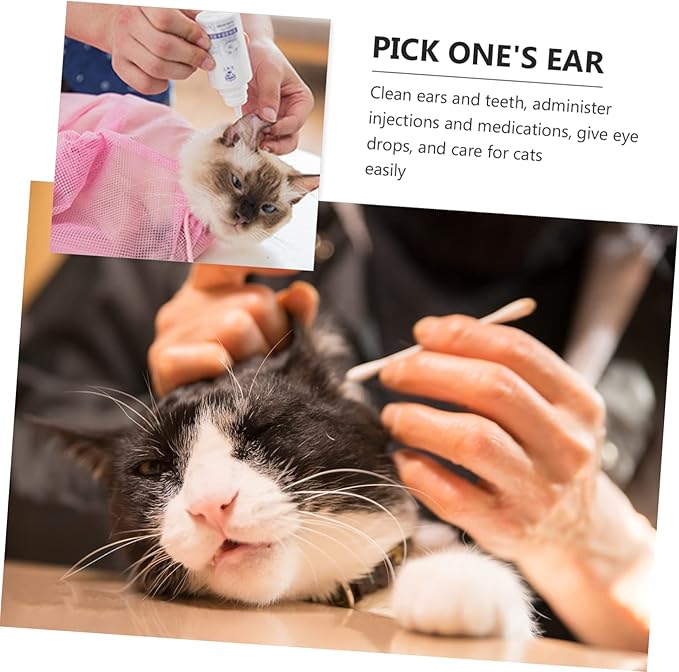 BESPORTBLE Cat Bathing Bag Adjustable Breathable Mesh Cat Grooming Bag for Nail Trimming Easy to Use and Lightweight and Kittens