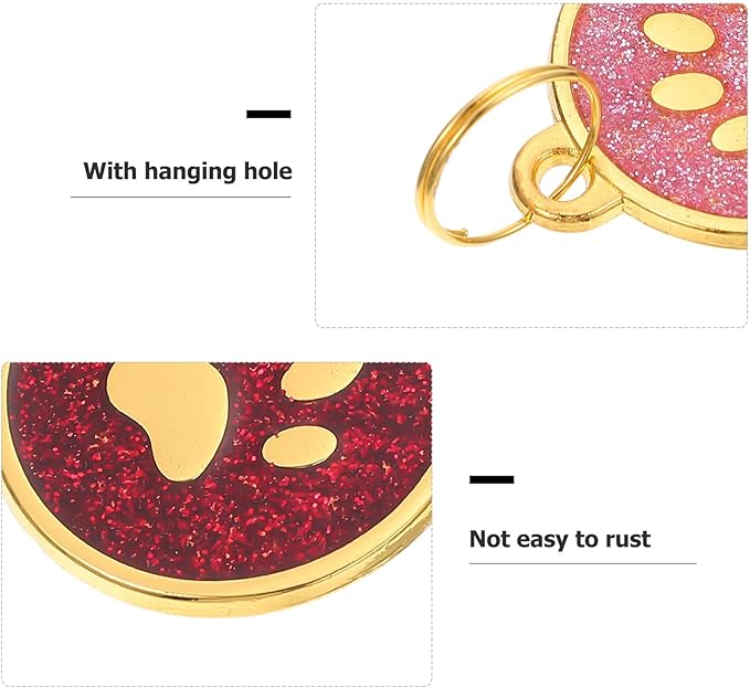 DOITOOL 6 Pcs Dog Id Tags Zinc Alloy Pet Collar Pendants Multi-Color Anti-Lost Metal Hanging Boards for Dogs and Cats Pet Supplies