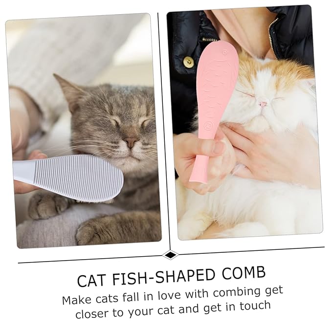 2pcs Cat Grooming Comb Pet Hair Remover Soft Brush for Cats Long Hair Travel-friendly
