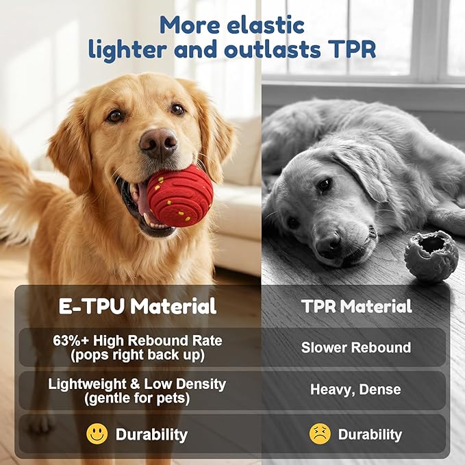 Interactive Dog Toys with Remote Control,Active Rolling Balls with 3 Play Modes, Auto-Moving, Bouncing, High-Resilience E-TPU Chew Resistant IPX6 Waterproof Indoor&Outdoor Use, Toys Dogs