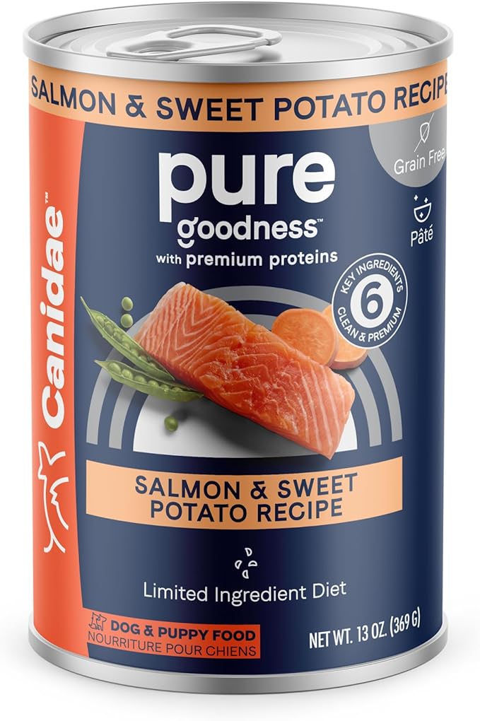 Canidae PURE Grain Free Salmon and Sweet Potato Wet Dog Food, Case of 12