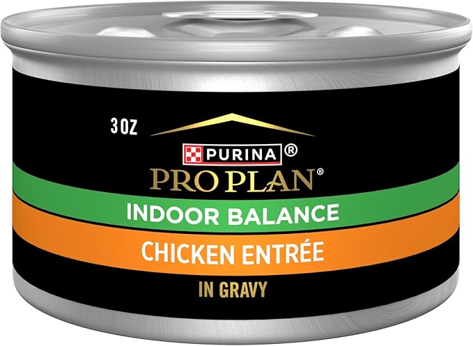 Purina Pro Plan Indoor Balance Chicken Cat Food Wet Entree in Gravy - (Pack of 24) 3 oz. Cans