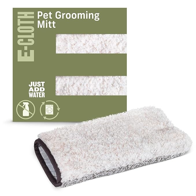 E-Cloth Pet Grooming & Massage Mitt, 1 Count (Pack of 1), Gray