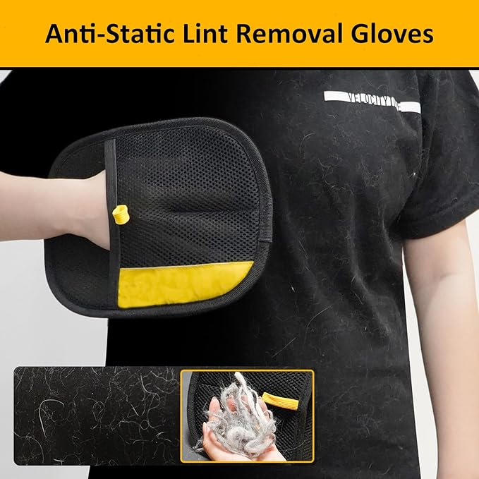 UIN Pet Hair Removal Glove for Cats & Dogs, Upgraded Reusable Electrostatic Pet Hair Glove, Magic Brush Pet Hair Remover Tool for Clothing, Couch, Carpet, Car Seat
