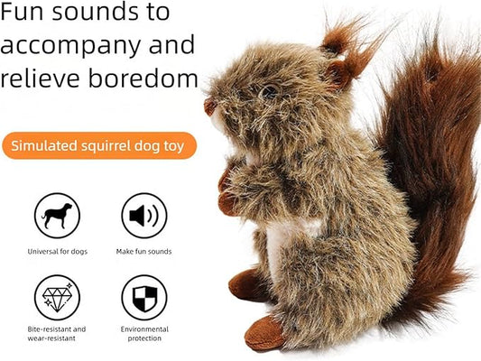 Realistic Squirrels Dog Toy with Squeaker Sound Interactively Pet Supplies for Anxieties Reliefs and Boredom Dog Anxieties Reduction Toy