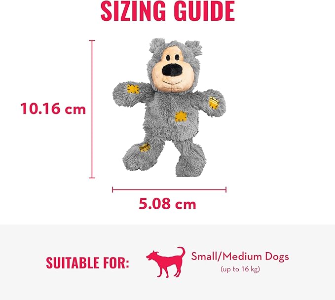 KONG - Wild Knots Bear - Internal Knotted Ropes and Minimal Stuffing for Less Mess (Assorted Colors) - For X-Small Dogs