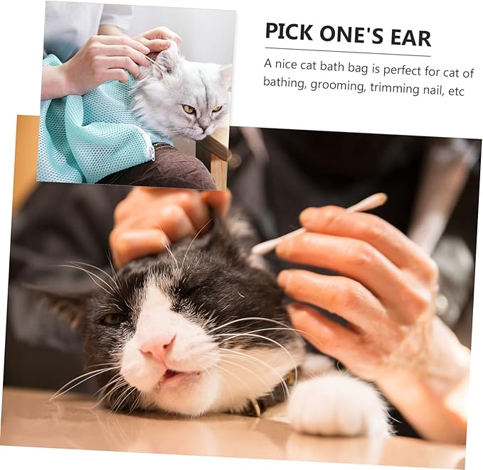 Breathable Three Cat Grooming Bag for Easy Nail Trimming Bathing and Cleaning Versatile and Compact for Kittens and Cats Random Style
