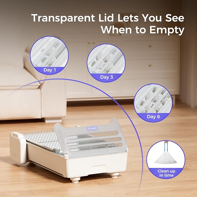 Self Cleaning Litter Box, 2026 Upgraded Open-Top Automatic Cat Litter Box for Multiple Cats, Weight Sensors Safety Protection/App Control/Odor Control/Easy Clean