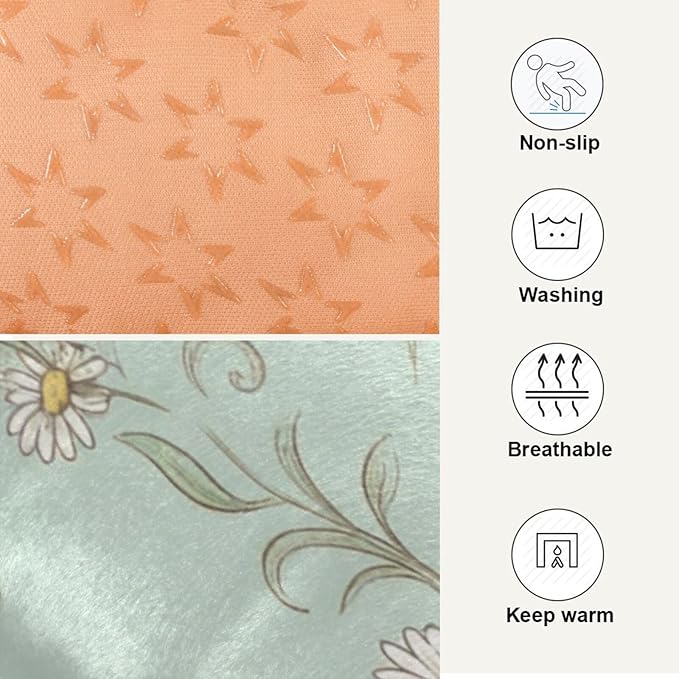 Dog Bed for Crate Washable Pet Sleep Pad, Floral Print Kennel Mat with Non-Slip Bottom, Soft Fluffy Supplies Pet for Dogs and Cats (36x24 inch)
