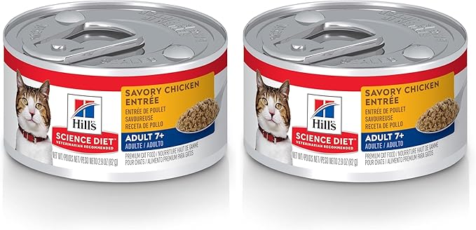 Hill's Science Diet Adult 7+,Senior Adult 7+ Premium Nutrition,Wet Cat Food,Chicken Minced,2.9 oz Can,(Pack of 48)
